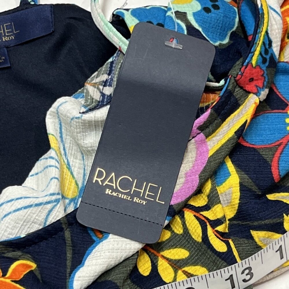 Rachel Roy Dress Black Floral Maxi‎ Tie Detail Size M Tropical Vacation Resort - Picture 11 of 11